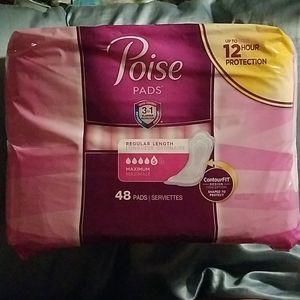 Poise Pads Regular Length Pack of 48 New